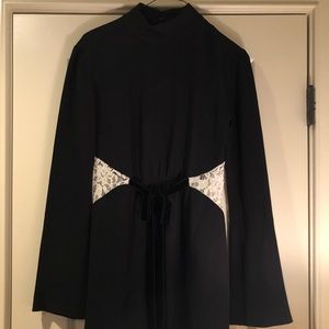 Gorg Rachel Zoe LBD with lace insert & tie waist